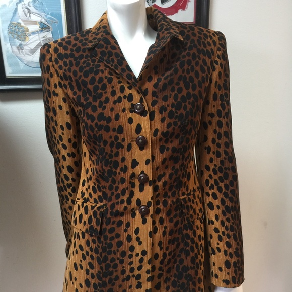 ALBERTO MAKALI  Leopard print Blazer Jacket 4 - Picture 1 of 4
